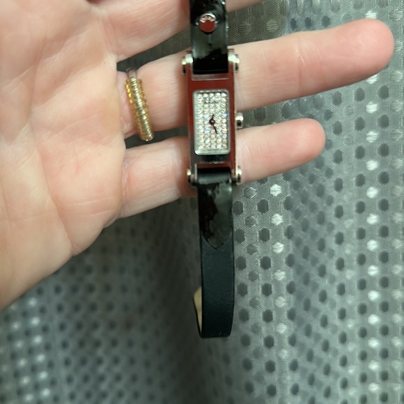 Christian Dior Vintage watch black leather band Crystal dial w/boxes used twice! - Picture 10 of 17